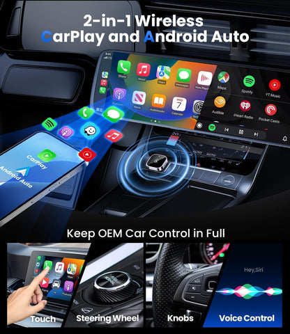 2in1 Wired to Wireless CarPlay Adapter - LitDoors™